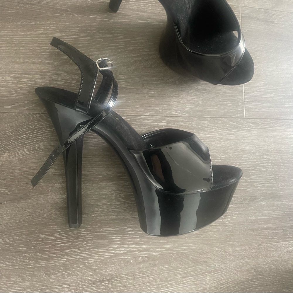 6 inch black dancer heels, size 10. Brand new!